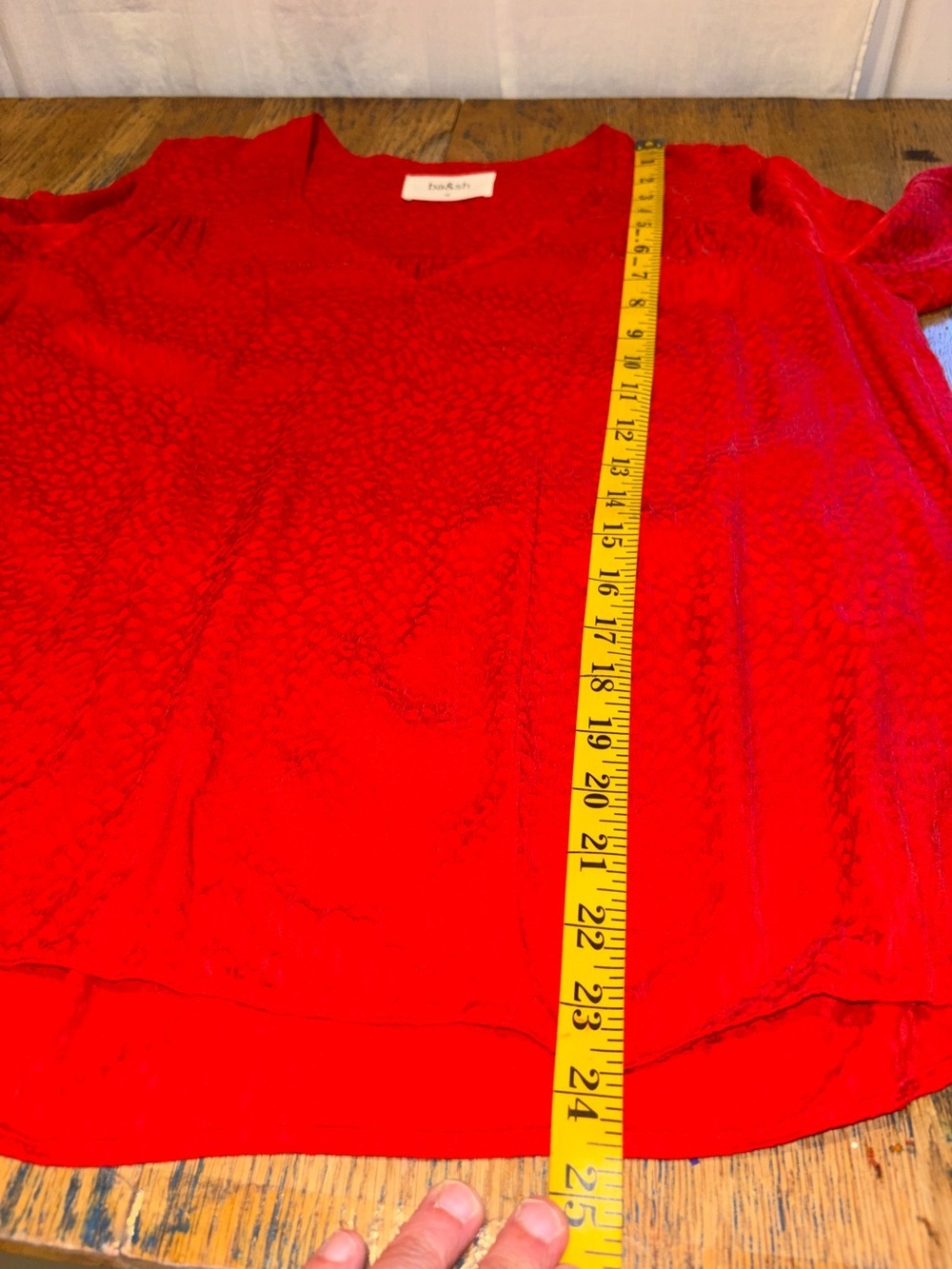 ba&sh Red Tonal Pattern Blouse – Size 4 - Picture 9 of 11